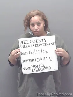 Mugshot of ELLIEAISHA ANNIE HARRIS booked in Pike County, Alabama on June 27, 2026