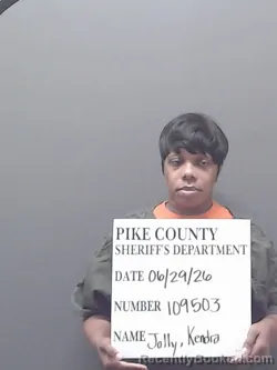 Mugshot of KENDRA ENRIQUE JOLLY booked in Pike County, Alabama on June 29, 2026