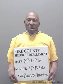 Mugshot of TIMOTHY BALLARD booked in Pike County, Alabama on July 1, 2026