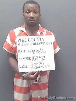 Mugshot of RODERZUEZ TOLLIVER booked in Pike County, Alabama on July 6, 2026