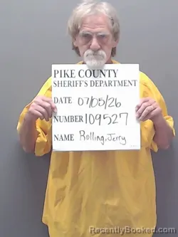 Mugshot of JERRY ROLLING booked in Pike County, Alabama on July 6, 2026