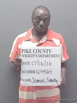Mugshot of TIMOTHY SAMUEL booked in Pike County, Alabama on July 16, 2026