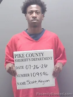 Mugshot of KAYVON KARIM SCOTT booked in Pike County, Alabama on July 26, 2026