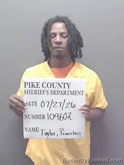 Mugshot of PRINCETON TAYRON TAYLOR booked in Pike County, Alabama on July 27, 2026