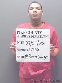 Mugshot of JAMEKYLE DARNELL MCPHERSON booked in Pike County, Alabama on July 29, 2026