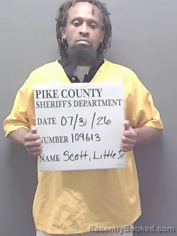 Mugshot of LITTLE RICHARD JR SCOTT booked in Pike County, Alabama on July 31, 2026