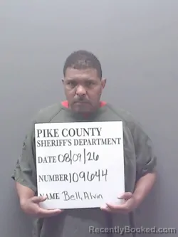 Mugshot of Alvin Bell booked in Pike County, Alabama on August 9, 2026