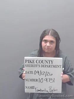 Mugshot of Payton Ann Tomberlin booked in Pike County, Alabama on September 12, 2026