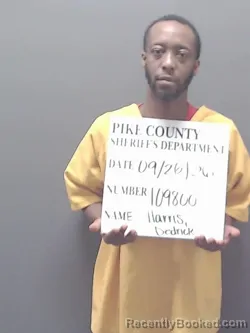 Mugshot of Dedrick Amon Harris booked in Pike County, Alabama on September 27, 2026