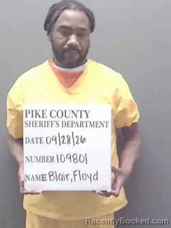 Mugshot of Floyd Demetrius Blair booked in Pike County, Alabama on September 28, 2026