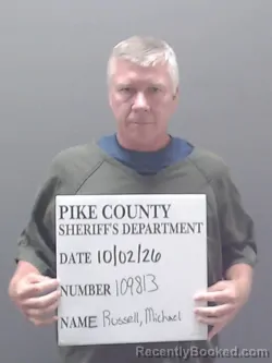 Mugshot of Michael Paul Russell booked in Pike County, Alabama on October 2, 2026