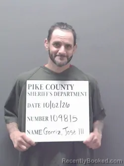 Mugshot of Jose Luis Iii Gorriz booked in Pike County, Alabama on October 2, 2026