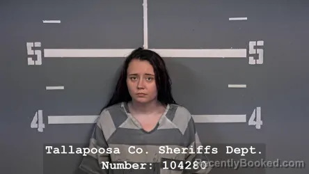 Mugshot of Bailey Michelle Skinner booked in Tallapoosa County, Alabama on October 8, 2026