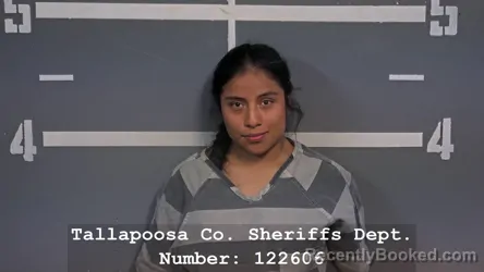 Mugshot of JIMENA MEJIA BARTOLON booked in Tallapoosa County, Alabama on May 5, 2026