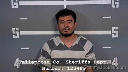 Mugshot of Mauro Uriostegui Santana booked in Tallapoosa County, Alabama on August 19, 2026
