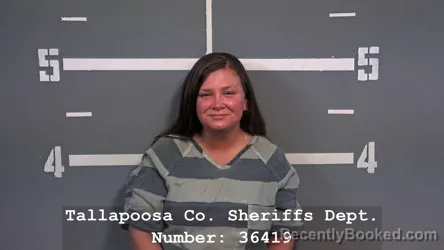 Mugshot of Chassady Nicole Hudson booked in Tallapoosa County, Alabama on October 9, 2026