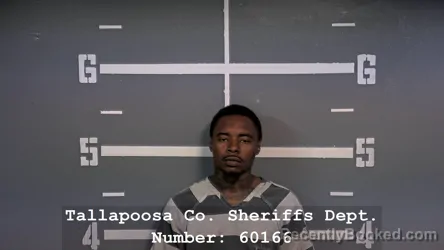 Mugshot of Lakenneth Jamal Crayton booked in Tallapoosa County, Alabama on August 7, 2026