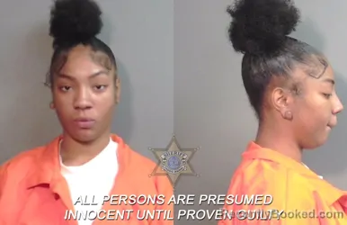 Mugshot of Aziyrhia L Thomas booked in Caddo County, Louisiana on March 27, 2026