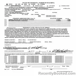 Booking photo from Ouachita Parrish, Louisiana