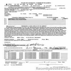 Booking photo from Ouachita Parrish, Louisiana