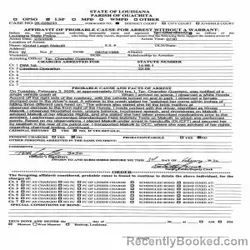 Booking photo from Ouachita Parrish, Louisiana