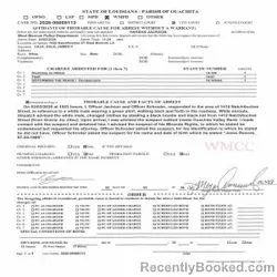 Booking photo from Ouachita Parrish, Louisiana