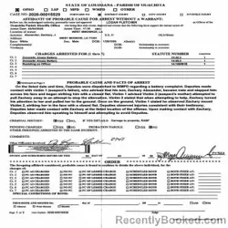 Mugshot of ZACHARY JAMES ALEXANDER booked in Ouachita County, Louisiana on April 4, 2026