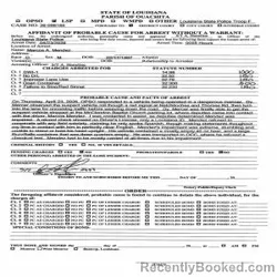 Mugshot of MARCOS AURELIO MENDEZ DIAZ booked in Ouachita County, Louisiana on April 23, 2026