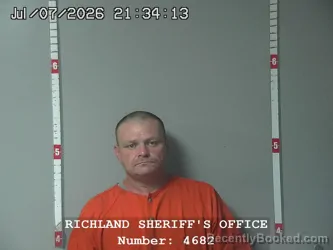 Mugshot of CODY ADAM CRAWFORD booked in Richland County, Louisiana on July 7, 2026
