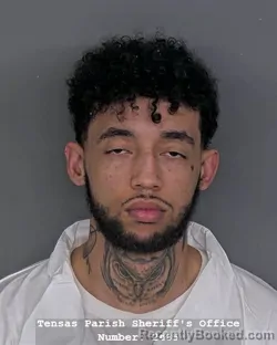 Mugshot of DESTIN HUDSON booked in Tensas County, Louisiana on March 30, 2026