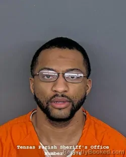 Mugshot of Latravion Devante Brown booked in Tensas County, Louisiana on October 22, 2026
