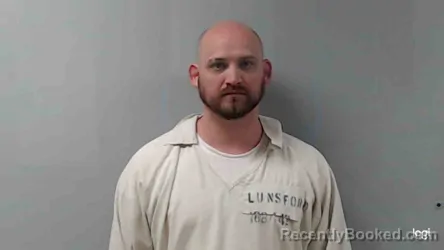 Mugshot of Matthew Lunsford booked in Drew County, Arkansas on August 20, 2026