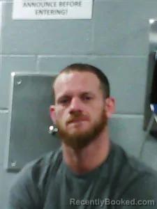 Mugshot of Justin Blake Calhoun booked in Franklin County, Arkansas on May 10, 2026