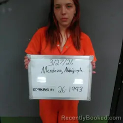 Mugshot of Abbigaiyle Barbara Jo Mendoza booked in Sebastian County, Arkansas on March 27, 2026
