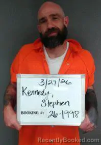 Mugshot of Stephen Chase Kennedy booked in Sebastian County, Arkansas on March 27, 2026