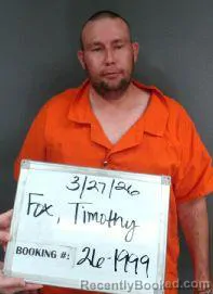 Mugshot of Timothy Gene Fox booked in Sebastian County, Arkansas on March 27, 2026