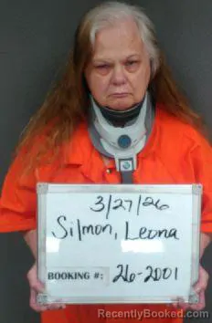 Mugshot of Leona Kay Silmon booked in Sebastian County, Arkansas on March 27, 2026