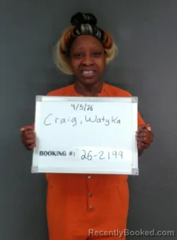 Mugshot of Watyka Tichonda Craig booked in Sebastian County, Arkansas on April 4, 2026