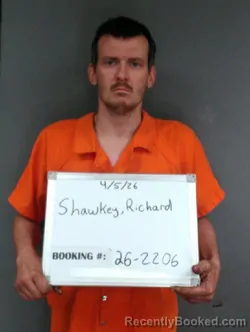 Mugshot of Richard Wayne Shawkey booked in Sebastian County, Arkansas on April 5, 2026