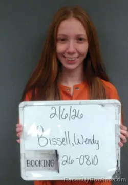 Mugshot of Wendy Margaret Bissell booked in Sebastian County, Arkansas on April 5, 2026