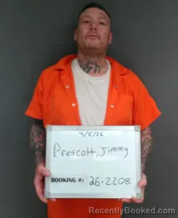 Mugshot of Jimmy Darrell Prescott booked in Sebastian County, Arkansas on April 5, 2026