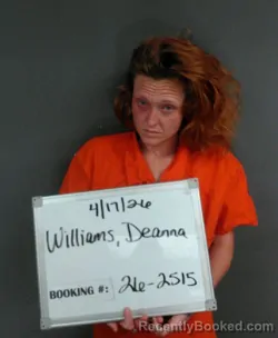 Mugshot of Deanna Nichole Williams booked in Sebastian County, Arkansas on April 16, 2026