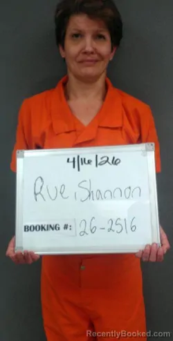 Mugshot of Shannon Michelle Rue booked in Sebastian County, Arkansas on April 16, 2026
