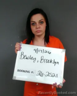 Mugshot of Brooklyn Deanne Bewley booked in Sebastian County, Arkansas on April 16, 2026