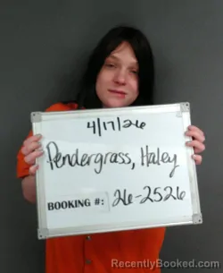 Mugshot of Haley Nicole Pendergrass booked in Sebastian County, Arkansas on April 16, 2026