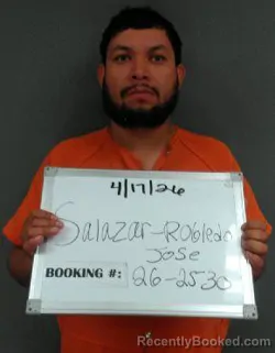 Mugshot of Jose Alda Salazar-Robledo booked in Sebastian County, Arkansas on April 17, 2026