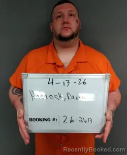 Mugshot of Devon Marshall Haddock booked in Sebastian County, Arkansas on April 17, 2026