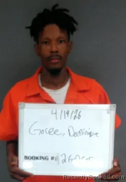 Mugshot of DOMINIQUE ANTHONY GOREE booked in Sebastian County, Arkansas on April 19, 2026