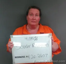 Mugshot of Rhiannon Michelle Souder booked in Sebastian County, Arkansas on April 19, 2026