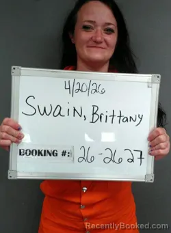 Mugshot of Brittany Swain booked in Sebastian County, Arkansas on April 20, 2026
